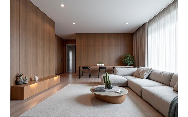 Luxe appartement interieur met minimalistisch design en ingebouwde kasten in Den Haag